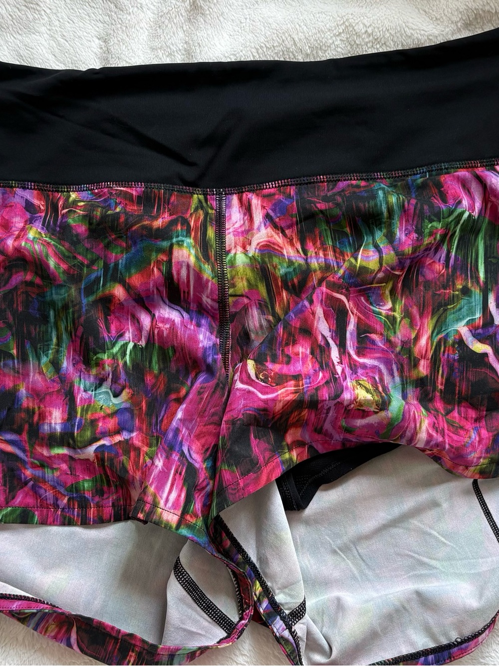 Lululemon speed up Multicolor Athletic Shorts with Black Waistband